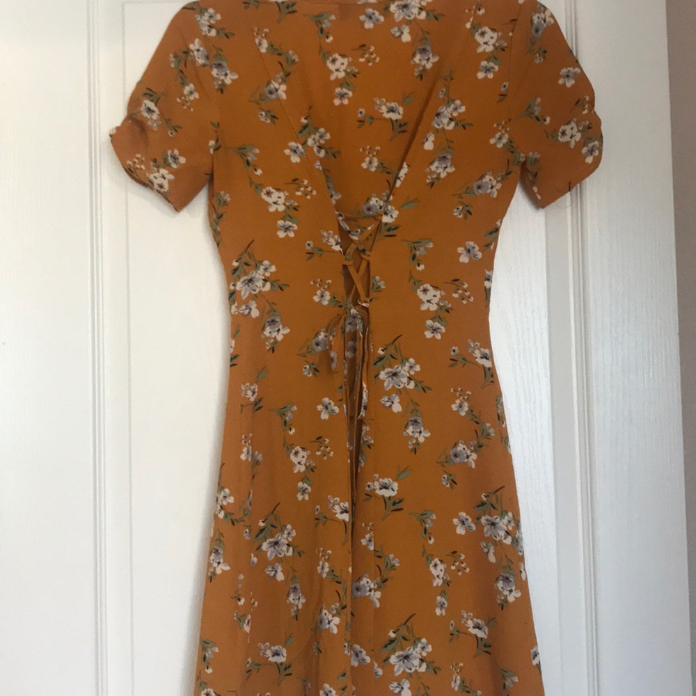 Gold Floral Dress - Picture 3 of 3